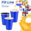 Lounsweer 100 Pack 16 Ounce Plastic Party Cups Heavy Duty Drinking Water Cups for Valentine Carnival St. Patrick's Day Holiday Festival Wedding Birthday Party Supplies(Blue) view 3