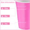 Lounsweer 100 Pack 16 Ounce Plastic Party Cups Heavy Duty Drinking Water Cups for Valentine Carnival St. Patrick's Day Holiday Festival Wedding Birthday Party Supplies(Pink) view 2