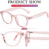 AIEYEZO Retro Computer Blue Light Blocking Glasses for Men Women Fashion Round Computer Gaming Glasses (Clear Pink) view 3