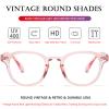 AIEYEZO Retro Computer Blue Light Blocking Glasses for Men Women Fashion Round Computer Gaming Glasses (Clear Pink) view 4