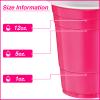 Lounsweer 100 Pack 16 Ounce Plastic Party Cups Heavy Duty Drinking Water Cups for Valentine Carnival St. Patrick's Day Holiday Festival Wedding Birthday Party Supplies(Pink) view 2