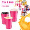 Lounsweer 100 Pack 16 Ounce Plastic Party Cups Heavy Duty Drinking Water Cups for Valentine Carnival St. Patrick's Day Holiday Festival Wedding Birthday Party Supplies(Pink) view 3