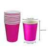 Yuxitia Disposable Paper Cups, 60pcs Pink Paper Cups For DIY Wedding Christmas Party Picnic BBQ Travel and Event 8OZ (Hot Pink) view 2