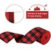 Tenn Well Buffalo Plaid Ribbon, 19.6 Yards 2.5 inch Wired Christmas Ribbon, Orange, Red and Green Plaid Ribbon for Bow Making, Gift Wrapping, Wreath Making, Tree Decoration(2 Roll x 9.8 Yards) view 2
