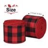 Tenn Well Buffalo Plaid Ribbon, 19.6 Yards 2.5 inch Wired Christmas Ribbon, Orange, Red and Green Plaid Ribbon for Bow Making, Gift Wrapping, Wreath Making, Tree Decoration(2 Roll x 9.8 Yards) view 4