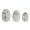 Undrilled Rose Quartz Yoni Egg Set Jade Eggs Obsidian Kegel Exercise Ball Yoni Eggs Exerciser,White Howlite view 1
