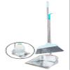 YAYOU Dust Pan and Broom Set for Home, 33.5'' Premium Quality Heavy Duty Stainless Steel Dustpan with Long Handled, Elegant Stand Up Design, Sturdy Dustpans Home/ Lobby/ Shop/ Office, Broom, Silver view 1