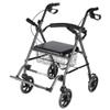 2 in 1 Rollator Walker & Transport Chair - Folding Walker Wheelchair Combo with Seat and Footrest for Seniors - 4 Wheel Walker, Loading Capacity 150kg/330lbs view 1