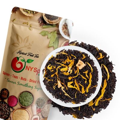 NY SPICE SHOP Apricot Fruit Blend Herb Tea  Herbal Leaves  All Natural Flavored Loose Leaf For Teas Lovers (16 Ounces)