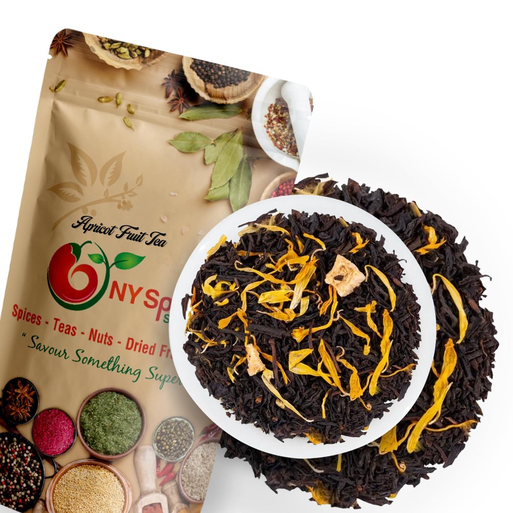 NY SPICE SHOP Apricot Fruit Blend Herb Tea  Herbal Leaves  All Natural Flavored Loose Leaf For Teas Lovers (16 Ounces)