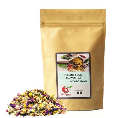 NY SPICE SHOP Feeling Good Flower Tea  Herbal Leaves Blend  All Natural Flavored Loose Leaf For Teas Lovers (1 Pound)
