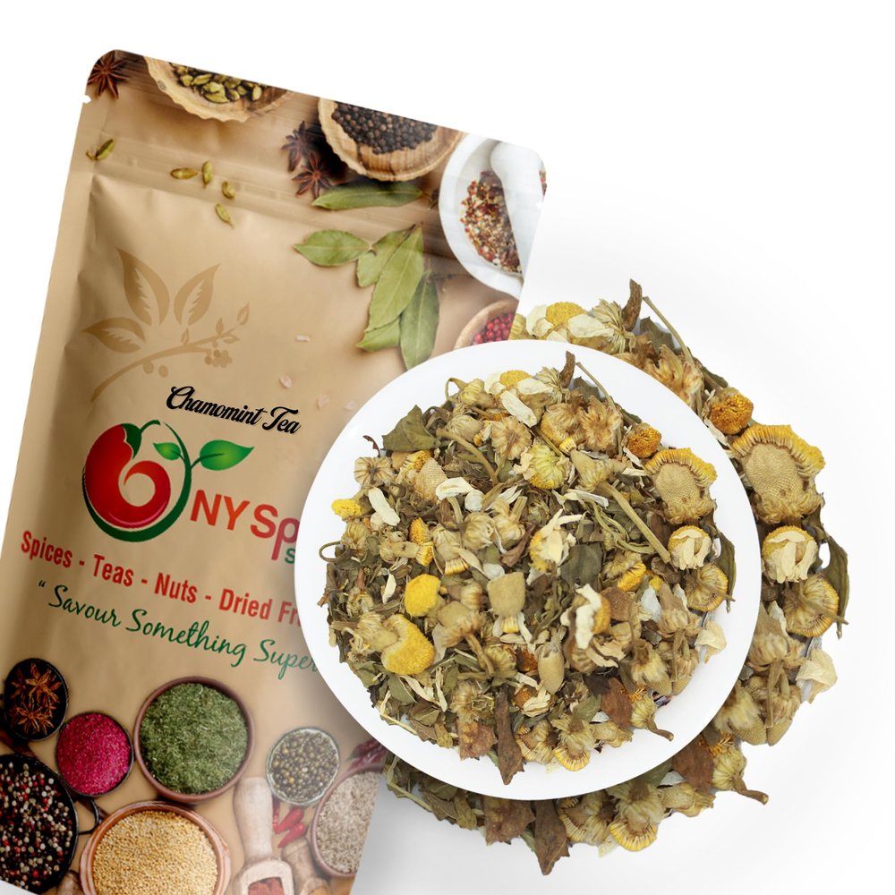 NY SPICE SHOP Chamomint Tea  Herbal Leaves Blend  All Natural Flavored Loose Leaf For Teas Lovers (1 Pound)