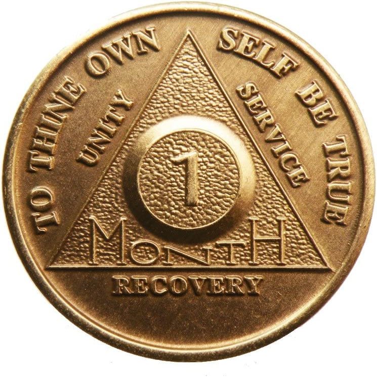 10 Pack of 1 Month AA Bronze Medallions Traditional Style 30 Day Sobriety Chip Set
