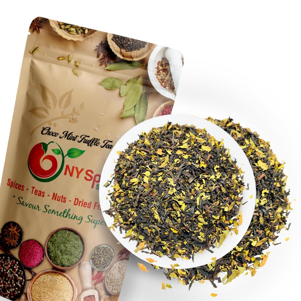 NY SPICE SHOP Choco Mint Truffle Herb Tea - All Natural Loose Leaf Herbal Blend - Chocolate Oolong (8 Ounces)