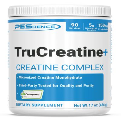 PEScience TruCreatine+ Creatine Monohydrate Powder Plus Epicatechin, Micronized Creapure Creatine for Women & Men, Supports Muscle Growth, Strength & Recovery, Cognition, 90 Servings, Unflavored