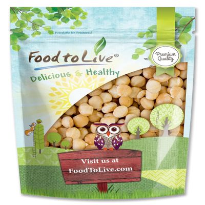 Food to Live Dry Roasted Macadamia Nuts with Himalayan Salt, 2 Pounds  Oven Roasted Whole Nuts, Lightly Salted, No Oil Added, Vegan Snack, Keto, Kosher, Bulk. High in Protein. Great for Baking