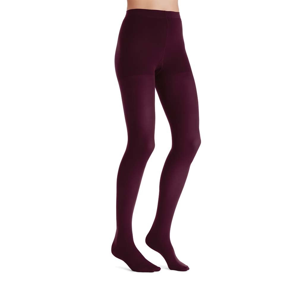 JOBST Opaque Compression Stockings, 15-20 mmHg, Waist High, Closed Toe, Cranberry, Medium