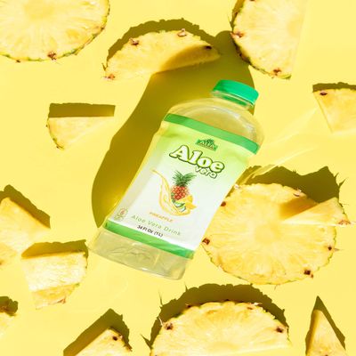 Alfa Vitamins Aloe Vera Drink Original Flavor - Natural Pulp - 34 Ounce - 6 Pack (Pineapple)