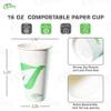 EcoQuality 16 oz Compostable Paper Cups - Biodegradable Disposable White Paper Coffee Cups PLA Lined - Eco-friendly Hot and Cold Drinking Cups for Travel, Picnic, Party and Events (25) view 3