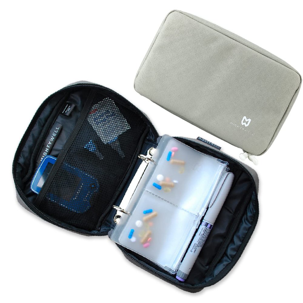 Mighty Well Diabetic Supplies Travel Case, Storage Bag for Glucose Meter and Other Diabetic Supplies (Bag Only), Self Care Case (Platinum)