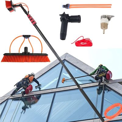water fed pole kit window cleaning brush outdoor Water Fed Pole Kit, Window Washing Set Equipment Telescopic Extension Pole Cleaning Kit For Window Cleaning, Photovoltaic Panel Cleaning, Trucks