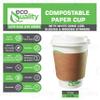 12 oz Compostable Paper Cups with White Dome Lids, Sleeves and Wooden Stirrers - Biodegradable Disposable White Paper Coffee Cups PLA Lined - Eco-friendly Hot and Cold Drinking Cups (400) view 2
