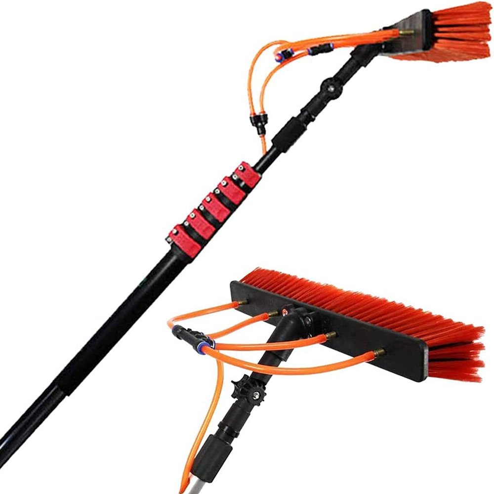 water fed pole kit window cleaning brush outdoor Window Cleaning Pole Kit, Water Fed Telescopic Brush, Extendable Cleaner Conservatory Roof, Cleaning Photovoltaic And Solar Panels (Size : 19FT/6M)