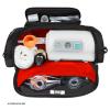 USA GEAR Nebulizer Carrying Case - Customizable Padded Interior, Shoulder Strap, Durable Exterior - Asthma Travel Bag to Store Nebulizer Machine, Mask, Tubing, Inhaler, Mouthpiece, and More - Red view 3