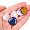 5 PCS Healing Crystals Heart Crystal 0.8 Inches Natural Love Heart Shaped Stones Worry Stones Polished Pocket Palm Thumb Gemstones Chakra Reiki Energy Balancing Meditation (White) view 3