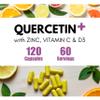 Zinc Quercetin Vitamin C Vitamin D  Vegan Pure Non GMO No Stearates Gluten Free Quercetin with Zinc Formula - 120 Capsules 60 Days D Hist Supply view 2