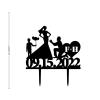 Acrylic Personalized Wedding Cake Toppers Custom Last Name One Family with Children Black Cake Topper Rustic Country Cursive Cake Decoration Topper for Bridal Shower Engagement Anniversary style993 view 2