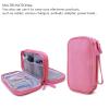 Double Layer Diabetic Supplies Organizer Bag Travel Case with Hand Strap for Insulin Pen, Test Straps, Lancets, Blood Glucose Meters, Lancing Device, Syringe, Needle, Vials (7.3" * 3.8", Pink) view 3