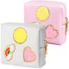 CekPo 2 Pack Period Bag, PU Leather Sanitary Napkin Storage Bag for Feminine Pads Liners Tampons and Reusable Pads,Functional Sanitary Pads Pouches First Period Kit for Women Ladies Gift view 1