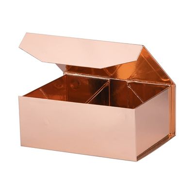 OBMMIRAO Upgrade 5PCS Rose Gold Gift Box 9.5x7x4 Inches, Sturdy Gift Box with Lid for Gift Packaging, Foldable Magnetic Closure Storage Boxes, Bridesmaid proposal box, Rectangle Collapsible Box