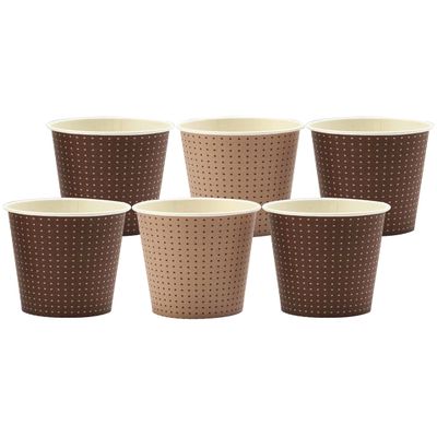 Sunup Paper Cups, Brown, Beige, 6.1 fl oz (205 ml), Set of 100, Diameter 2.9 x Height 3.1 inches (7.3 x 8 cm), Paper Cups, Point Pattern, Dots, Made in Japan, Simple Tableware