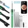 Ear Wax Removal Tool Camera Otoscope with Light, Ear Wax Removal Kit with 6 Ear Pick, Ear Camera- Green view 1