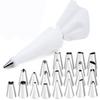 12/24 pcs set Cream Nozzles Pastry Tools Accessories For Cake Decorating Pastry Bag Kitchen Bakery Confectionery equipment (White, 24 piping tips) view 1