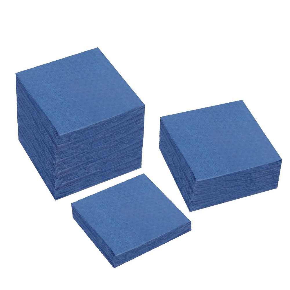 100 Pack Cocktail Napkin 2-Ply Dessert Napkins Folded 5 x 5 Inches Disposable Napkins for Dinner Wedding Birthday Party Bridal Anniversary Reception Event (100, Navy Blue)
