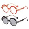 2pcs outdoor Photochromic full lens Reading Glasses for Mens Womens round Driving Safety Transition Sunglasses Readers (2pcs-black&brown, 2.75, multiplier_x) view 1