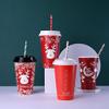 ALINK 100 Christmas Paper Straws, 8 Styles Red Green White Gold Biodegradable Party Drinking Straws with Stripe, Wave, Christmas Tree Snowflake Design Decorations Supplies view 4