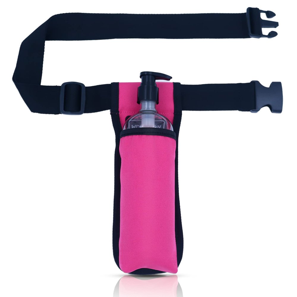 WEARWAN Massage Oil Holster, Adjustable and Durable Massage Holster, Bag only, Bottle not Included (1B-Fuchsia)