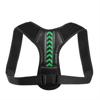 Adjustable Back Shoulder Posture Corrector Belt Clavicle Spine Support Home Office Sport Upper Back Neck Brace (Color : Green, Size : S -Weight 20-40KG)