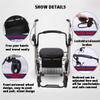 2 in 1 Rollator Walker & Wheelchair - Rolling Walker with Curved Back Soft Seat for Seniors Elderly - Removable Storage Bag - Supports up to 100kg/220 lbs view 4