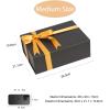 Black Gift Boxes with Lids 3 Pack, 11x8x4 Inches medium Gift Box with Ribbon, Collapsible Gift Boxes with Magnetic Closure for Presents, Bridesmaid Proposal Box Contains Gift Card Ribbon Tag view 2