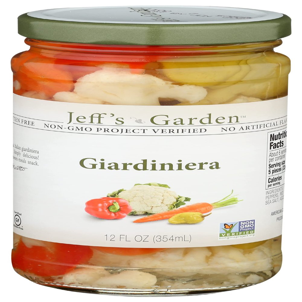 Jeff's Garden Giardiniera, Gluten Free & Non-GMO, 12 Fl Oz (Pack of 6)