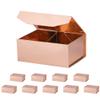 OBMMIRAO 10 Small Rose Gold Gift Boxes 9.5x7x4 Inches, Magnetic Gift Box with Lid for Gift Packaging, Wholesale gift boxes for Presents, Bridesmaid Proposal Boxes (Glossy Rose Gold, 10pcs/pack) view 1