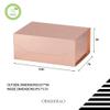 OBMMIRAO 10 Small Rose Gold Gift Boxes 9.5x7x4 Inches, Magnetic Gift Box with Lid for Gift Packaging, Wholesale gift boxes for Presents, Bridesmaid Proposal Boxes (Glossy Rose Gold, 10pcs/pack) view 3