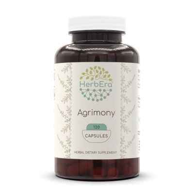 HerbEra Agrimony 120 Capsules, 400 mg, Agrimony (Agrimonia Eupatoria) Dried Herb (120 Capsules)