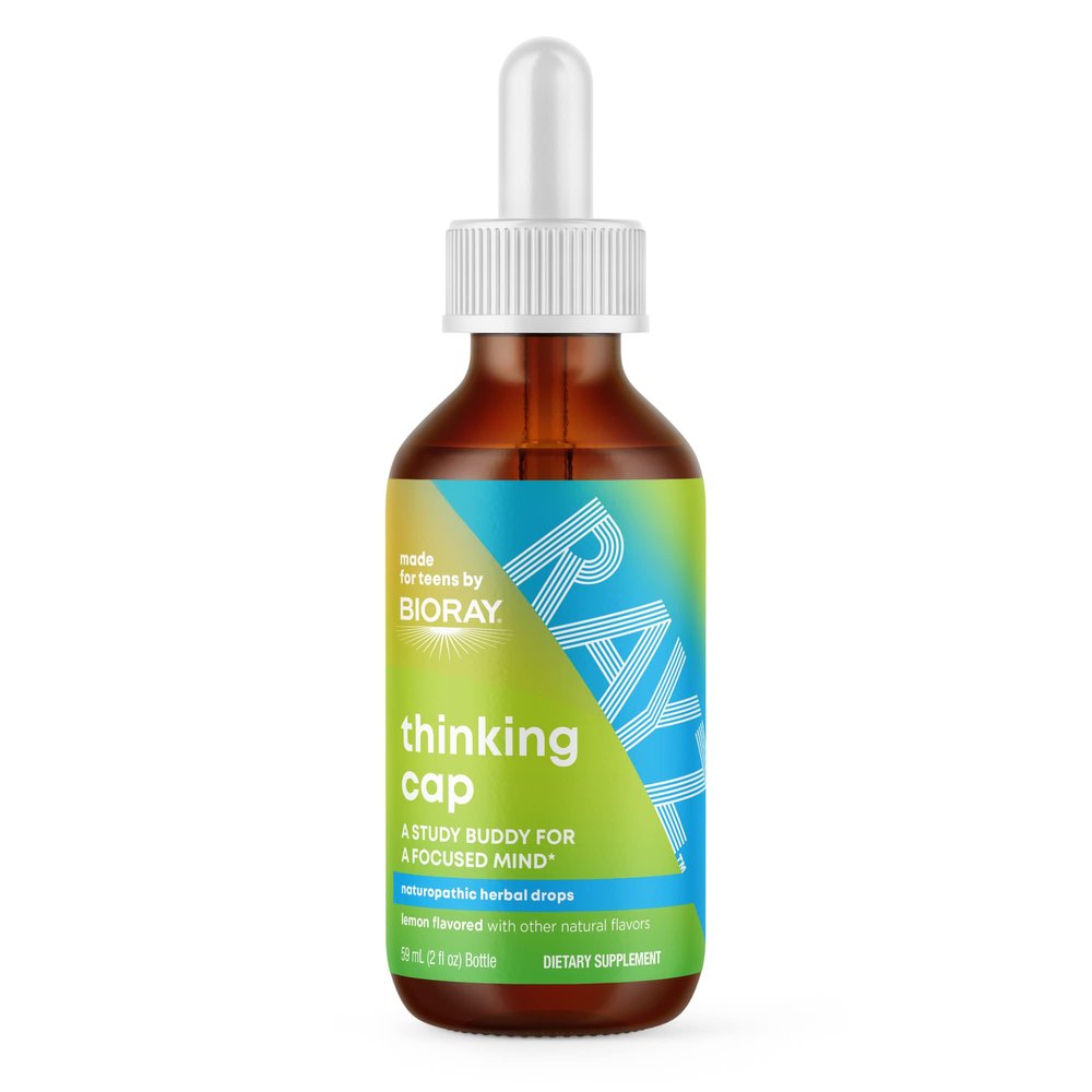 BIORAY RAYZ Thinking Cap, Lemon Flavor - 2 fl oz - Cognitive Function Support for Teens 12-18 Years Old