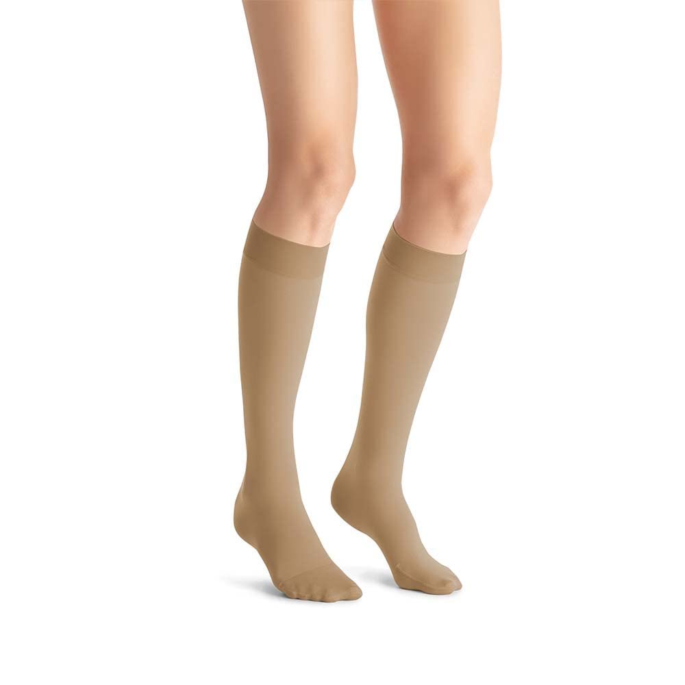 JOBST Opaque Compression Stockings, 30-40 mmHg, Knee High, Closed Toe, Natural, Large